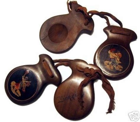 30s Castanets Inlaid Wooden Vintage Music