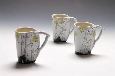 Birch Tree Cups By Josiejurczenia Ceramic Tableware Porcelain