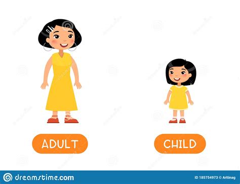 Opposites Age Concept Adult And Child Foreign Language Educational