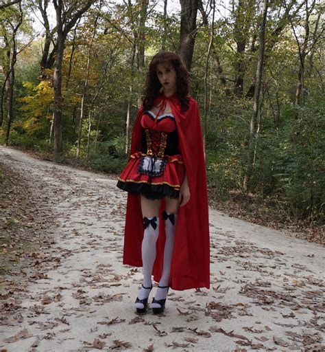 Sissy Erica Happy Halloween Sissy Red Riding Hood Alone In The Forest