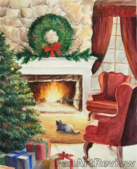 Christmas Fireplace By Vivian Shi
