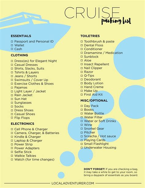 What To Pack For A Cruise 7 Day In A Carry On Packing List For