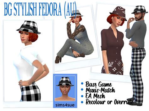Bg Stylish Fedora Au At Sims4sue Sims 4 Updates