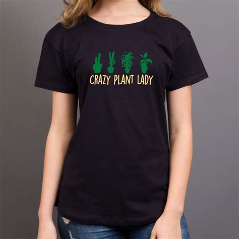 crazy plant lady with pot plants t shirt dadshop