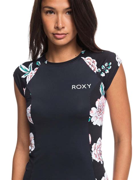 Roxy Womens Cap Sleeved Upf 50 Rash Vest Anthracite Swim Sept Surfstitch