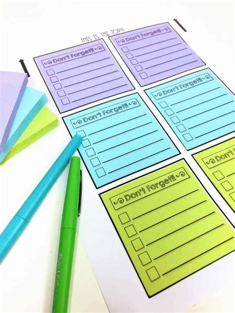 How To Print Custom Sticky Notes With A Free Template ~ Happy Teacher Mama