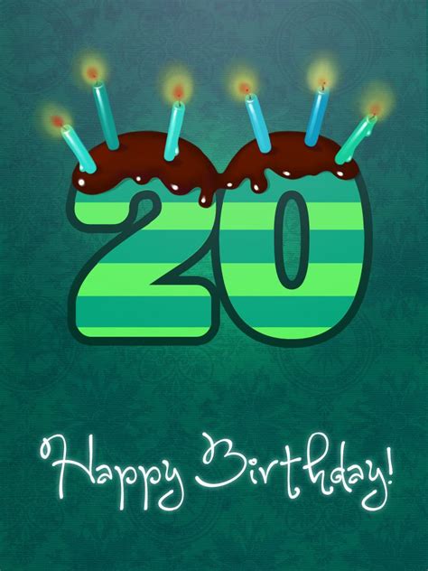Happy 20th Birthday Cards Printable Free Free Printable Templates