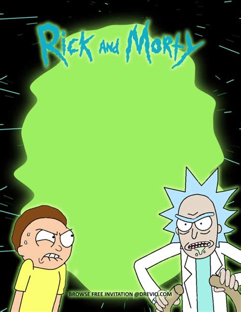 FREE Invitations Rick And Morty Birthday Invitations Party Ideas