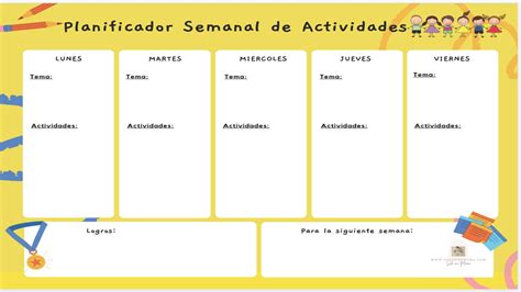 Planificador Semanal De Actividades S Lo Una Mam