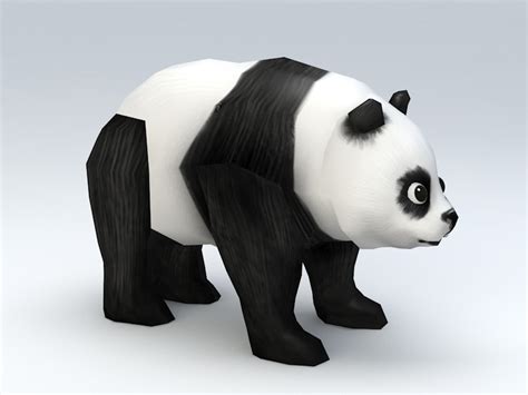 Low Poly Panda 3d Model Autodesk Fbx Files Free Download Cadnav
