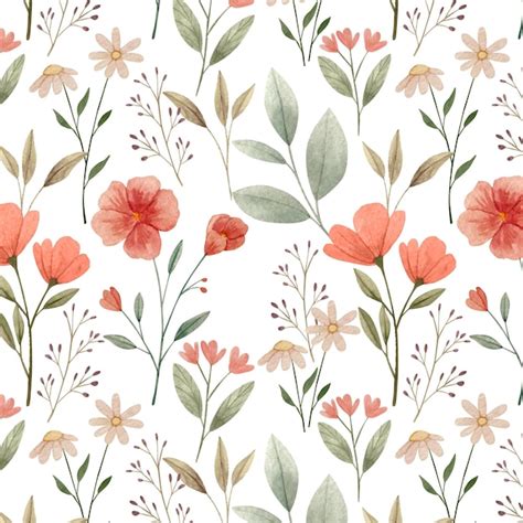 Free Vector Hand Painted Watercolor Botanical Pattern Design