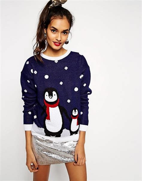 Asos Asos Christmas Jumper With Penguins