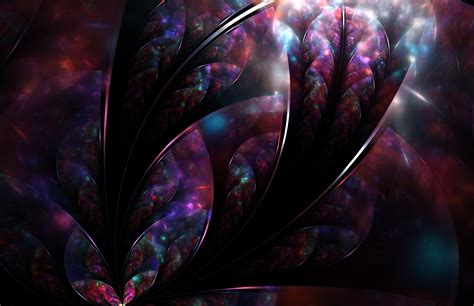 Online Crop Purple And Black Floral Illustration Abstract Fractal