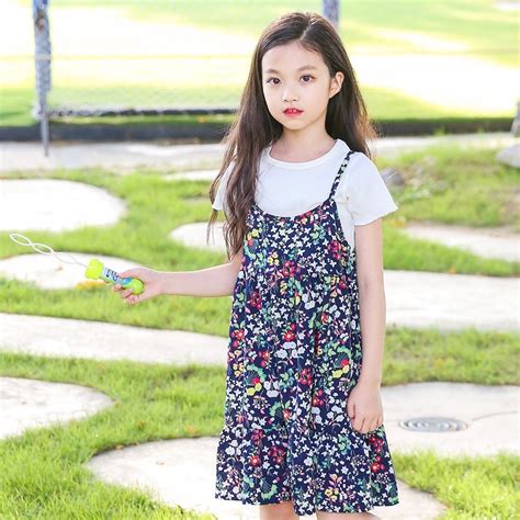 Floral Pattern 2 Pcs Little Girls Dress Sets Spring Summer 2018