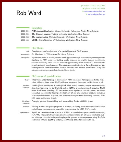 Cv Template Nz For Students - planner template free