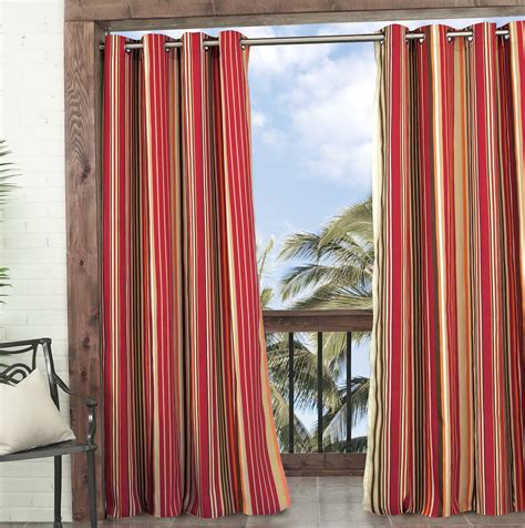Red Stripe Curtain Panels Home Design Ideas