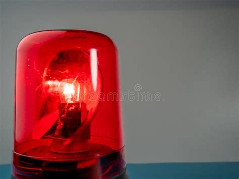 Red Rotating Beacon Red Flashing Light Warning Signal Stock Image