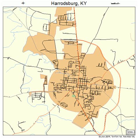 Harrodsburg Kentucky Street Map 2134966