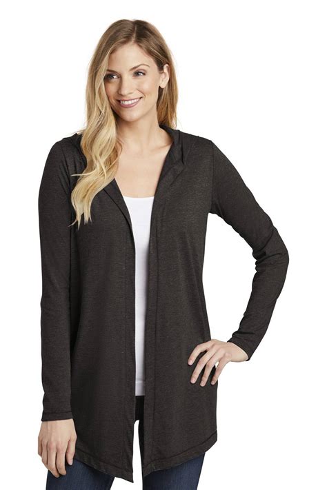 District Womens Perfect Tri Hooded Cardigan Dt156 In Bulk Price