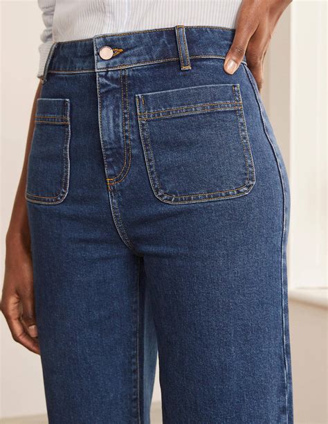 Patch Pocket Wide Leg Jeans Mid Vintage Boden Us