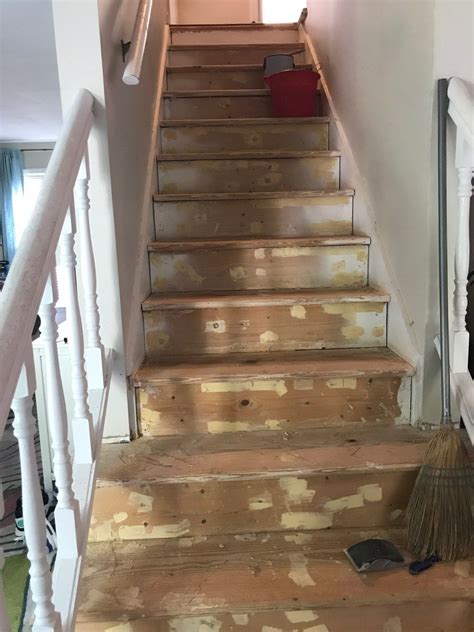 Remove Carpet From Stairs And Staining Do It Yourself Prepford Wife
