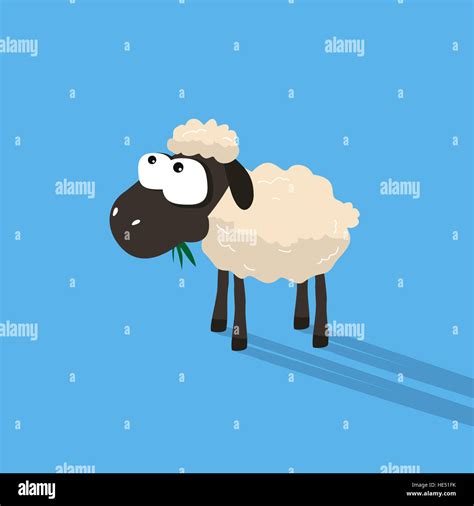 Funny Sheep Cartoon With Silly Face Expression Stock Photo Alamy