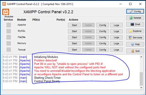 Xampp Port In Use By Unable To Open Process With Pid Debuggingsoft