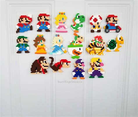 Super Mario Magnets Mario Kitchen Decor Mario Locker | Etsy | Mario crafts, Perler bead mario ...