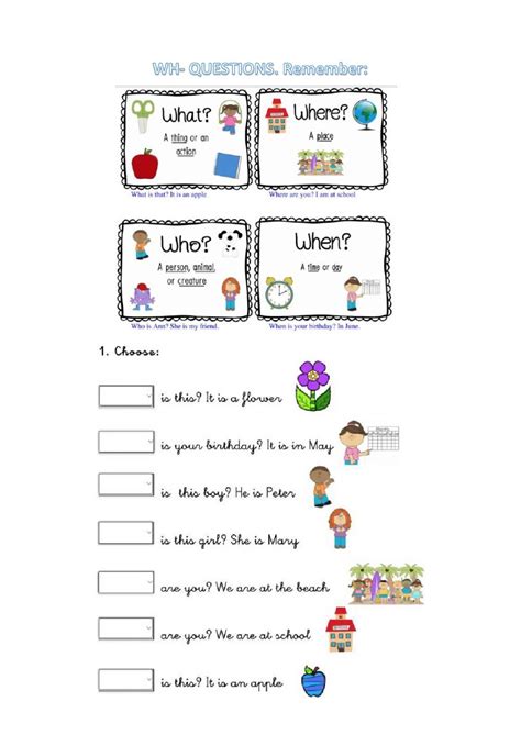 Wh Question Worksheets Reading Comprehension Kindergarten Reading