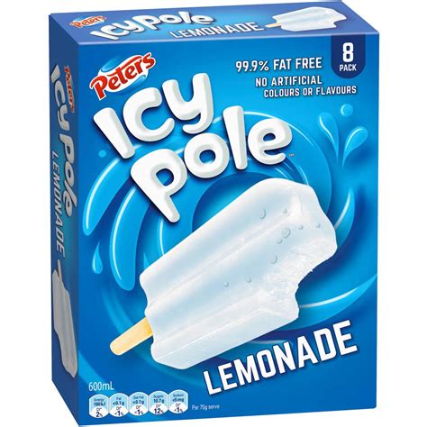 Peters Icy Pole Lemonade 8 Pack Woolworths