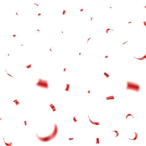 Shiny Red Confetti Falling Isolated On A Transparent Background