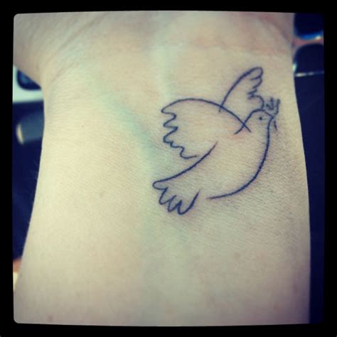 My Dove Wrist Tattoo Based On Picassos Peace Dove Tattoos Picasso
