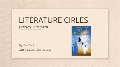Literature Circles Literary Luminary