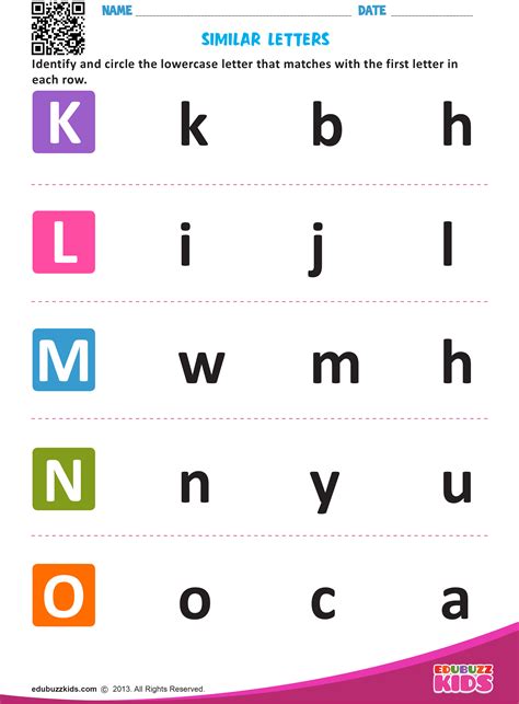 Similar Letters Alphabet Worksheets Preschool Kindergarten Reading
