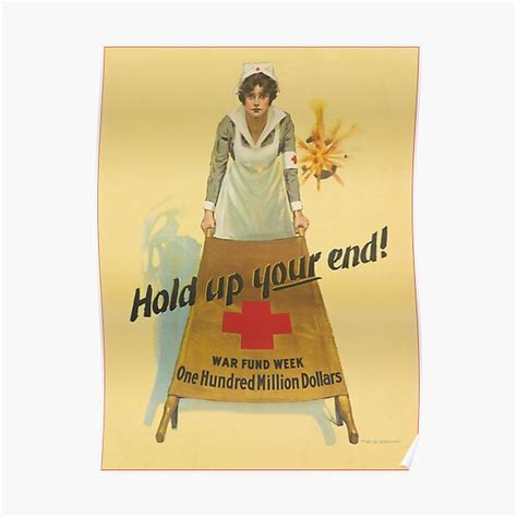 American Nurse Red Cross Vintage Wwi Poster Poster By Fementangled Redbubble