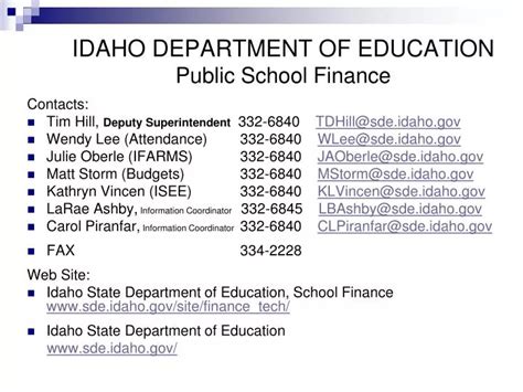 Ppt Idaho Department Of Education Public School Finance Powerpoint
