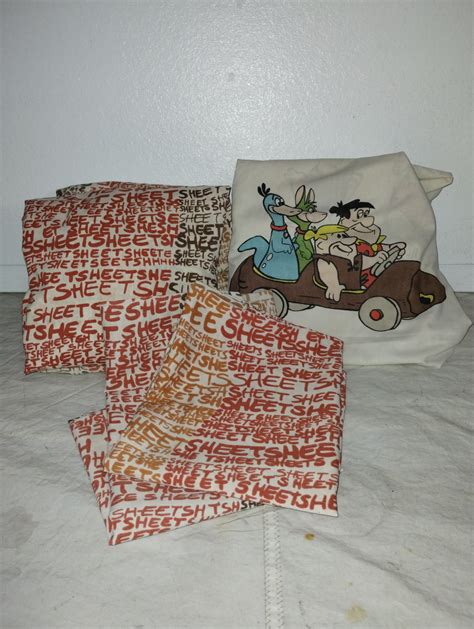 Vintage Flintstones Sheet And Twin Sheets Set 1059