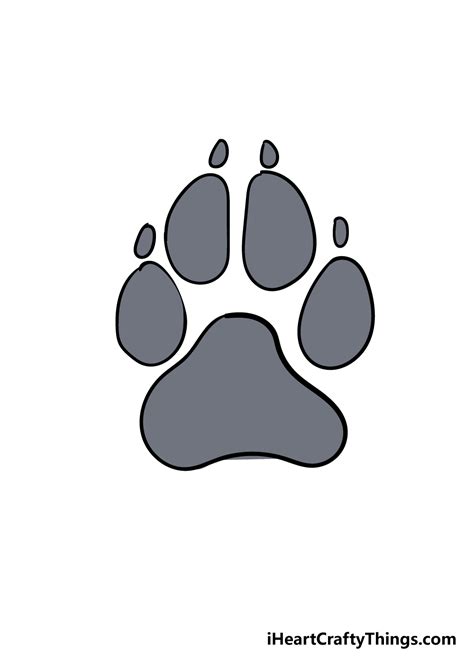Dog Paw Drawing How To Draw A Dog Paw Step By Step
