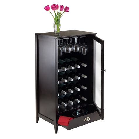 Free shipping on prime eligible orders. Winsome Wood Bordeaux Modular Wine Cabinet 20-Bottle Shelf ...