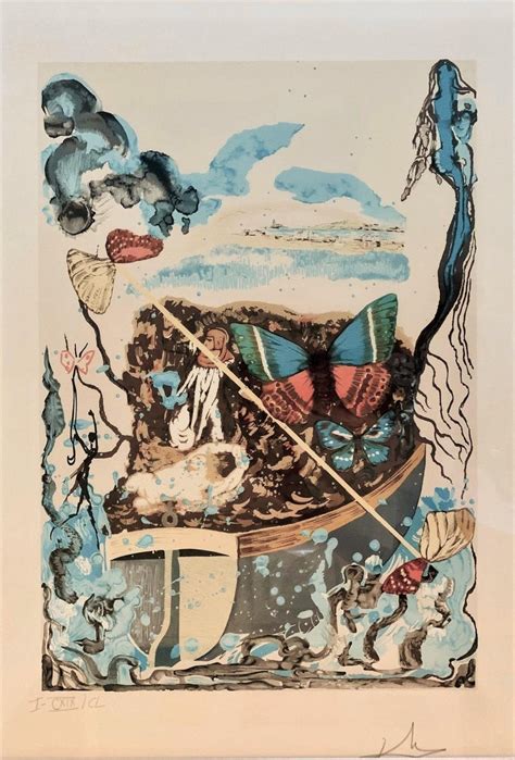 Salvador Dalí­ Papillon Anciennes Suite Of Four Color Lithographs At