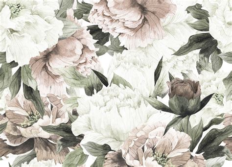 Blush Floral Wallpaper Anewall Mural Wallpapers