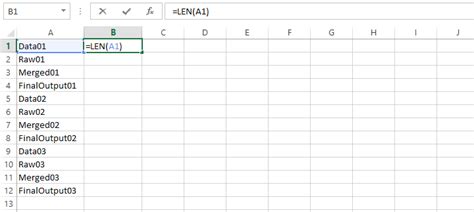 Sort list of data by Character count in Excel