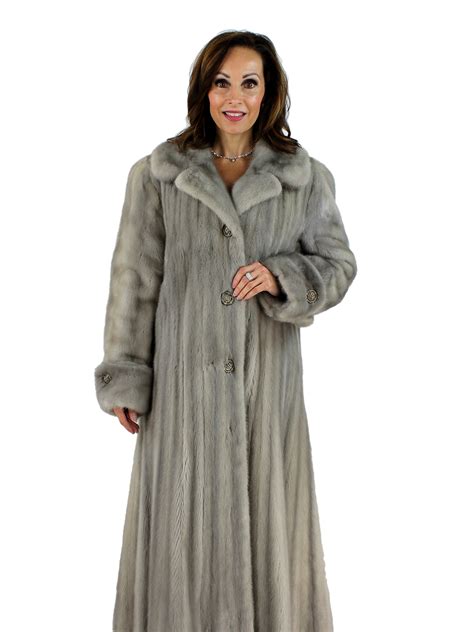 Scaasi Cerulean Female Mink Fur Coat Womens Small Estate Furs