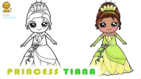 How To Draw Princess Tiana Step By Step Youtube