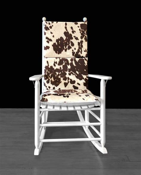 Western chic turquoise and cowhide victorian chair. RESERVED LISTING Cow Print Rocking Chair Cushion, Cowhide ...