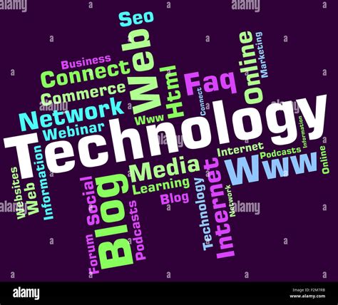 Technology Word Indicating Electronic Words And Hi Tech Stock Photo Alamy