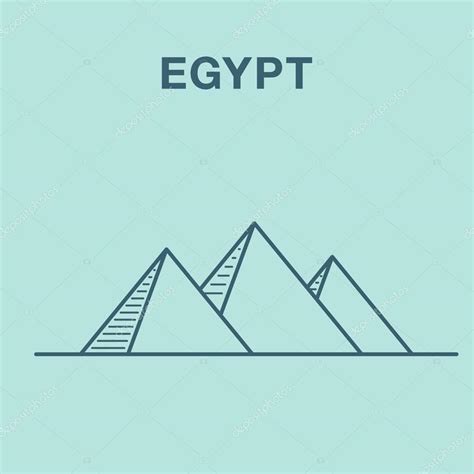 Egypt Pyramids Line Art Illustration Stock Vector Image By ©julija