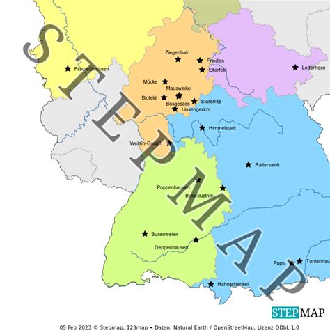 StepMap - Kuriose Ortsnamen - Landkarte für Deutschland