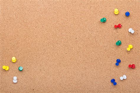 Pin Board Texture For Background And Colorful Pins Frame Stock Photo