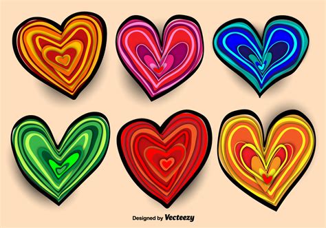 Colorful Hand Drawn Heart Vectors Download Free Vector Art Stock